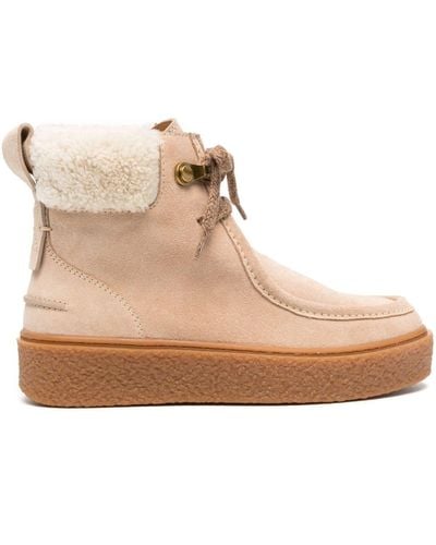 See By Chloé Jille Suede Ankle Boots - Natural
