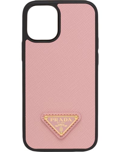 Prada Iphone 12 Mini Logo Case - Pink