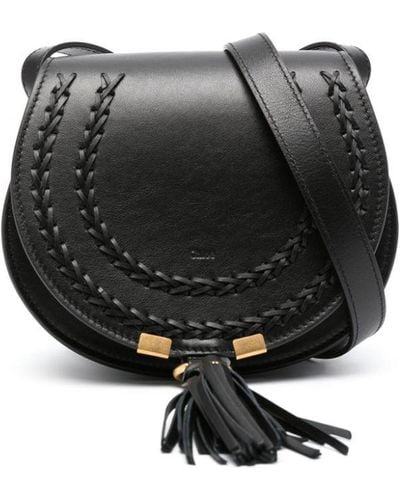 Chloé Small Marcie braid-detail leather bag - Nero