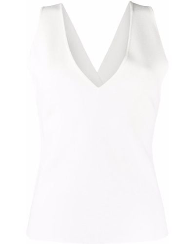 P.A.R.O.S.H. V-neck Knitted Top - White
