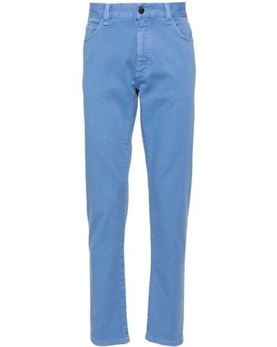 Zegna Garment-dyed slim-cut jeans - Blau