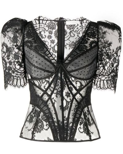 Zimmermann Top de manga farol - Negro