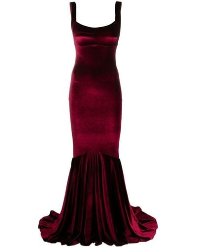 Atu Body Couture Robe en velours à coupe longue - Rouge