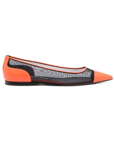 Sergio Rossi Colour-blocked Ballet Flats - Red