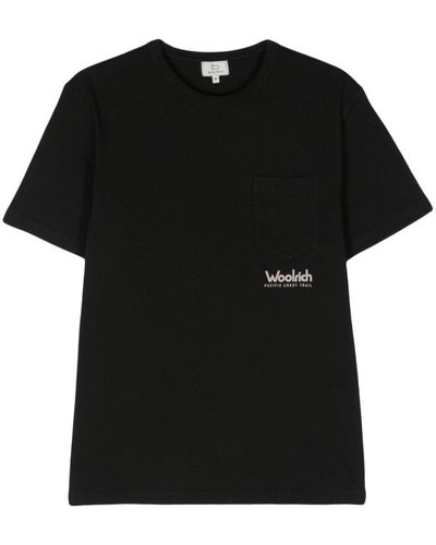 Woolrich T-shirt Met Logo-reliëf - Zwart
