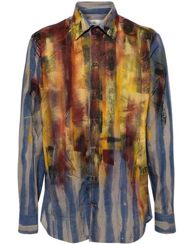 Vivienne Westwood Ghost Painterly-print Cotton Shirt - Blue