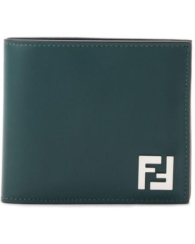 Fendi Logo-plaque Leather Cardholder - Green