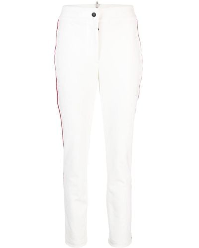 3 MONCLER GRENOBLE Pantalon slim à bandes contrastantes - Blanc