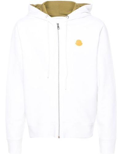 Moncler Zip-up Cotton Hoodie - White
