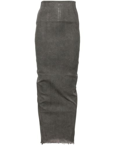 Rick Owens Dirt Pillar Maxi Pencil Skirt - グレー