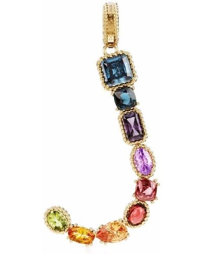 Dolce & Gabbana Rainbow Alphabet J 18kt Yellow Gold Pendant - Metallic