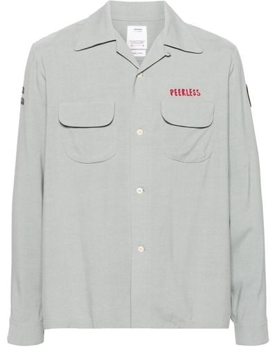 Visvim Logo-embroidered Shirt - Men's - Rayon - Gray