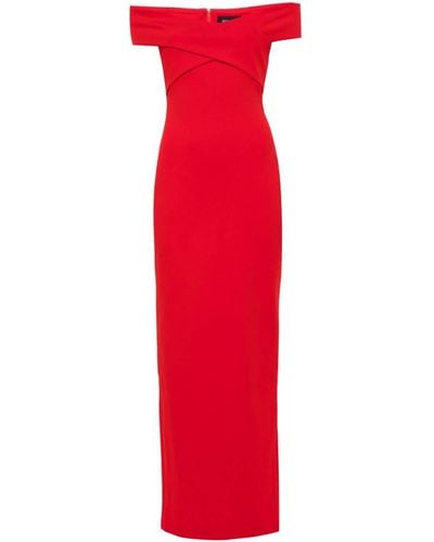Solace London Inex Crepe Knit Midi Dress - Red