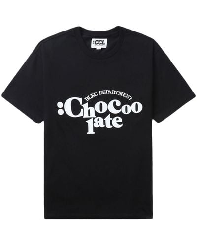 Chocoolate Katoenen T-shirt Met Logoprint - Zwart