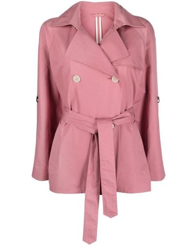 Fay Lobster-claw Double-breasted Coat - Pink
