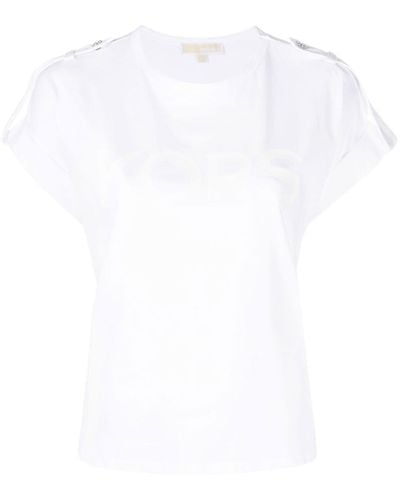 MICHAEL Michael Kors T-shirt Met Schouder Epauletten - Wit