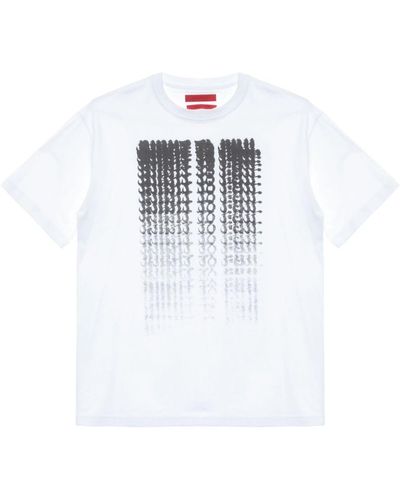 Kusikohc T-Shirt mit Slogan-Print - Weiß