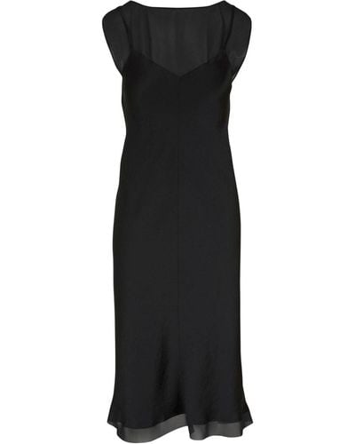 Vince Layered-effect Chiffon Dress - Black