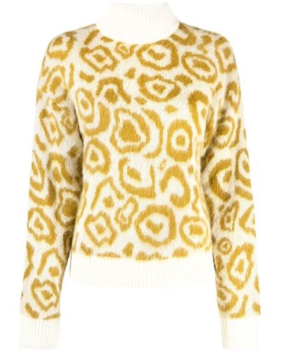 Essentiel Antwerp High-neck Mohair Finish Sweater - Metallic