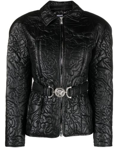 Versace Barocco-quilted Padded Jacket - Black