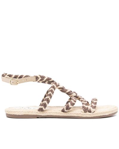 Manebí Espadrilles Met Gevlochten Bandje - Naturel