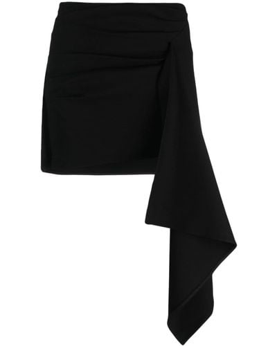 GAUGE81 Rivera Asymmetric Draped Miniskirt - Black