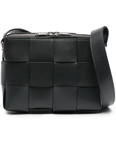 Bottega Veneta Intrecciato Leather Shoulder Bag - Zwart