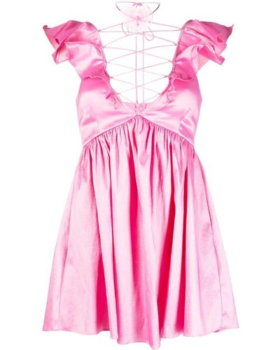 For Love & Lemons Mini-jurk Met Veters - Roze