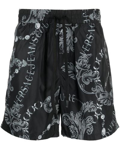 Versace Jeans Couture Shorts mit Chain Couture-Print - Schwarz
