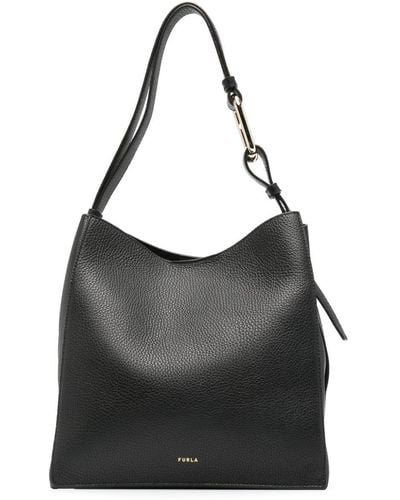Furla Nuvola Leather Shoulder Bag - Black