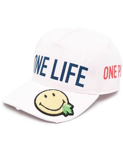 DSquared² X Smiley One Life One Planet Cap - White