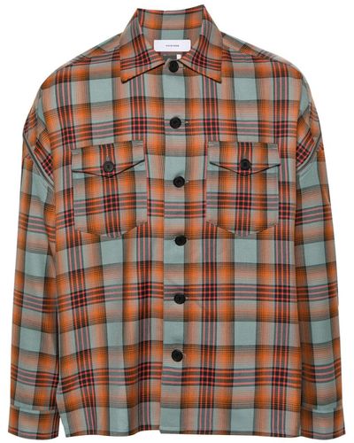 Facetasm Plaid Check-pattern Wool Shirt - Brown