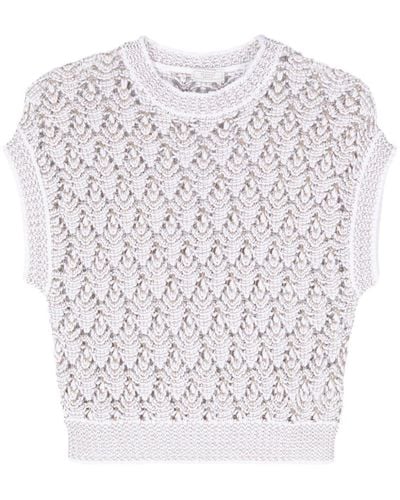 Peserico Monogram-jacquard Knitted Top - White