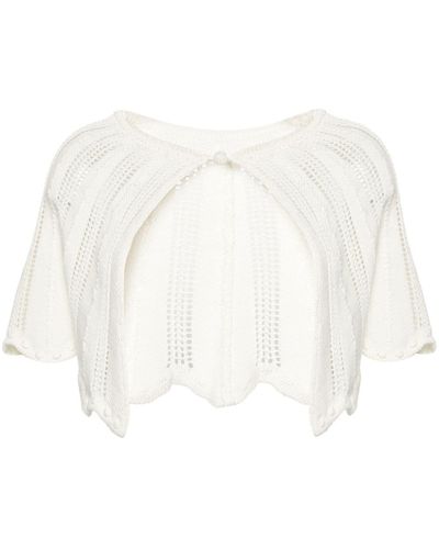 Forte Forte Ribbed-knit Cotton Miniskirt - White
