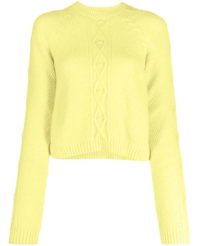 RED Valentino Pullover mit Zopfmuster - Gelb