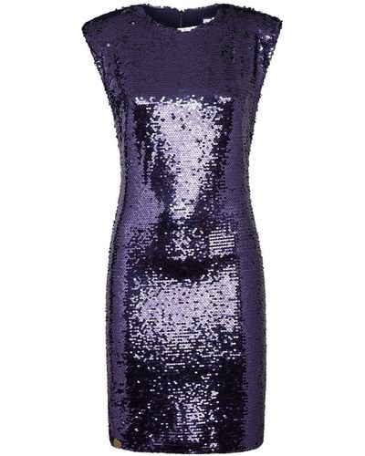 Philipp Plein Sequin-embellished Sleeveless Dress - Blue