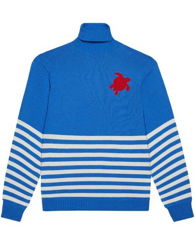 Vilebrequin Striped Roll-neck Sweater - Blue