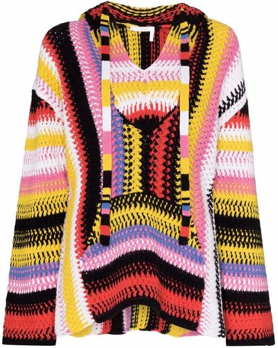 Chloé Cashmere-wool Blend Hooded Top - Multicolor