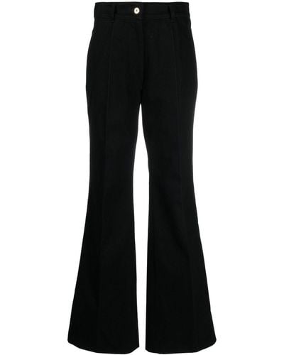 Patou Tailored-cut Flared Pants - Black