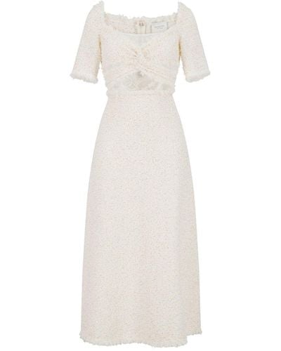 Giambattista Valli Sequin-embellished Tweed Midi Dress - White