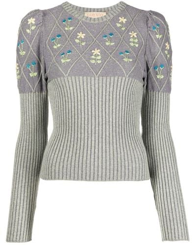 Cormio Long-sleeve Knitted Top - Grey
