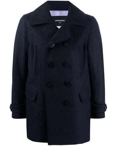 DSquared² Double-breasted Pea Coat - Blue