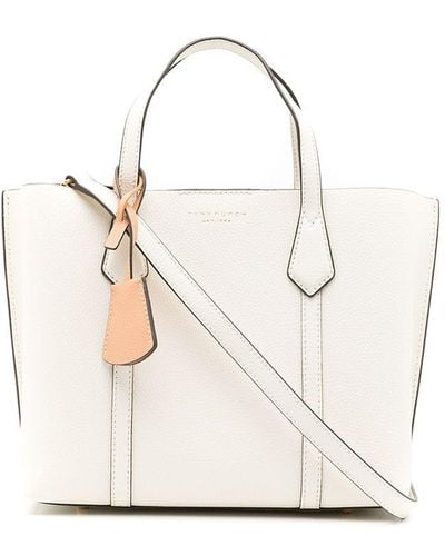 Tory Burch Perry Small Leahter Tote Bag - White