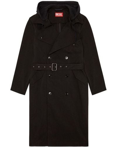 DIESEL J-matthew Hooded Trench Coat - Black