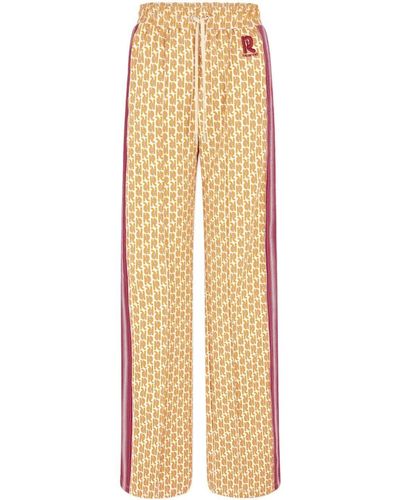 Rabanne Monogram-pattern Striped Track Trousers - Natural