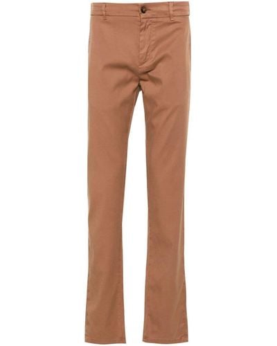 Canali Twill Tapered Trousers - Brown