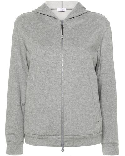 Brunello Cucinelli Cotton Zip-up Hoodie - Grey