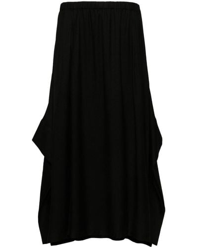 Yohji Yamamoto R-cuff Midi Skirt - Black
