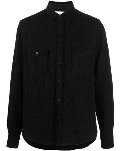 Saint Laurent Long-sleeve Glittery Shirt - Black
