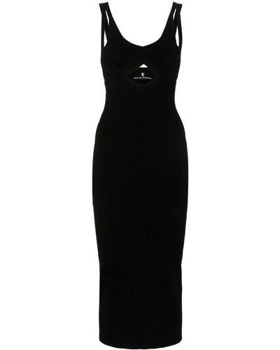 Ermanno Scervino Ribbed-knit Midi Dress - Black